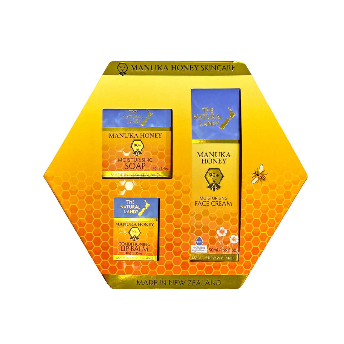 Manuka Honey 3pc Hexagon Gift Box