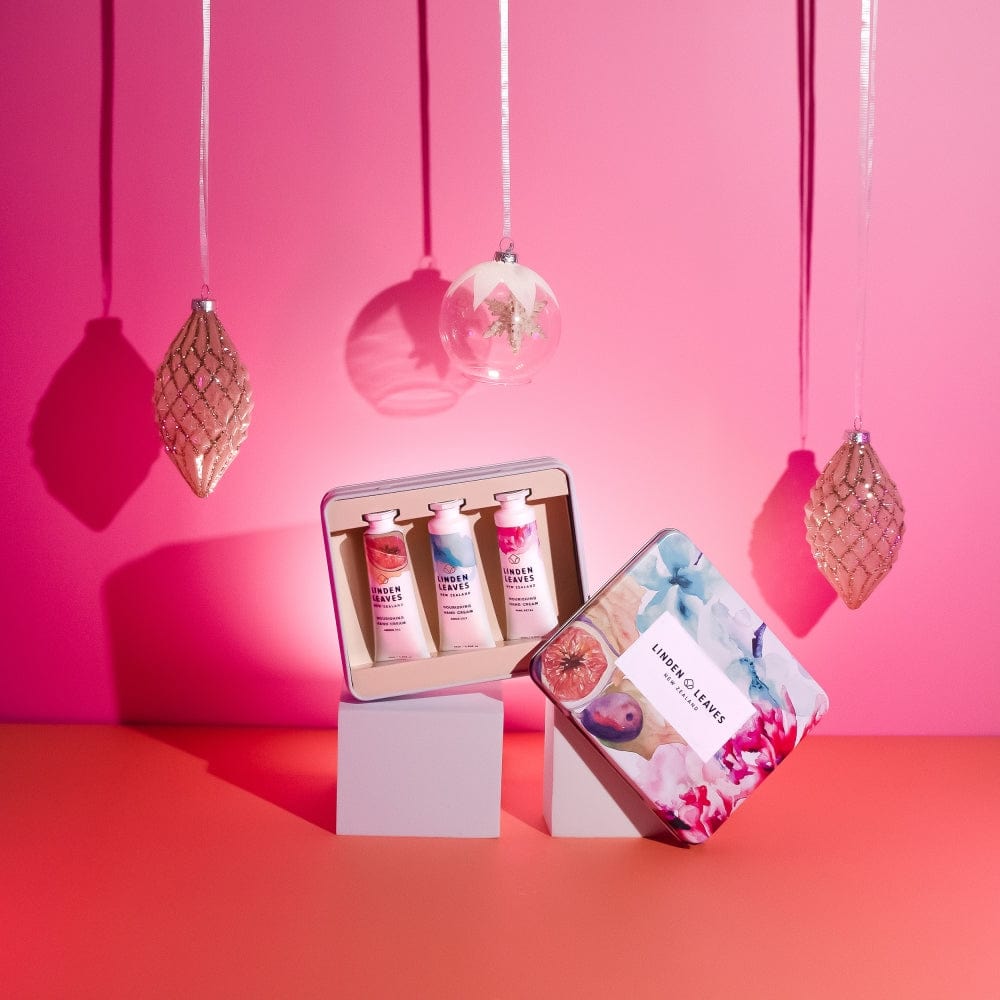 Linden Leaves In Bloom Hand Cream Selection Tin - Function: Hand Creme, Gift Box, nz made, Vendor Linden Leaves - Aotea Wellness