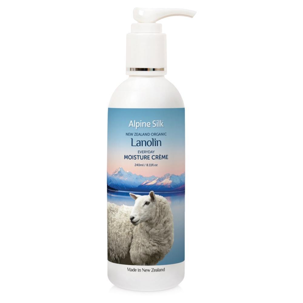 Lanolin - Alpine Silk Organic - Everyday Moisture CrÇùme 240ml - Function: Body Lotion, Ingredient: Lanolin, Ingredient: Vitamin E, nz made, Price $7-$50, Vender: Alpine Silk, Vendor Alpine Silk - Aotea Wellness