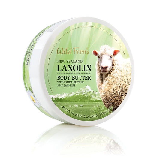 Wild Ferns Lanolin Body Butter with Shea Butter and Jasmine 175g - Function: Body Butter, Ingredient: Lanolin, Ingredient: Rosehip Oil, Price  $7-$50, Vendor  Parrs/Wild Ferns, Vendor: Wild Ferns - Aotea Wellness