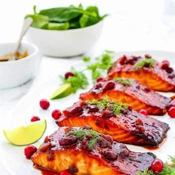 CRANBERRY-GLAZED SALMON - Aotea Wellness