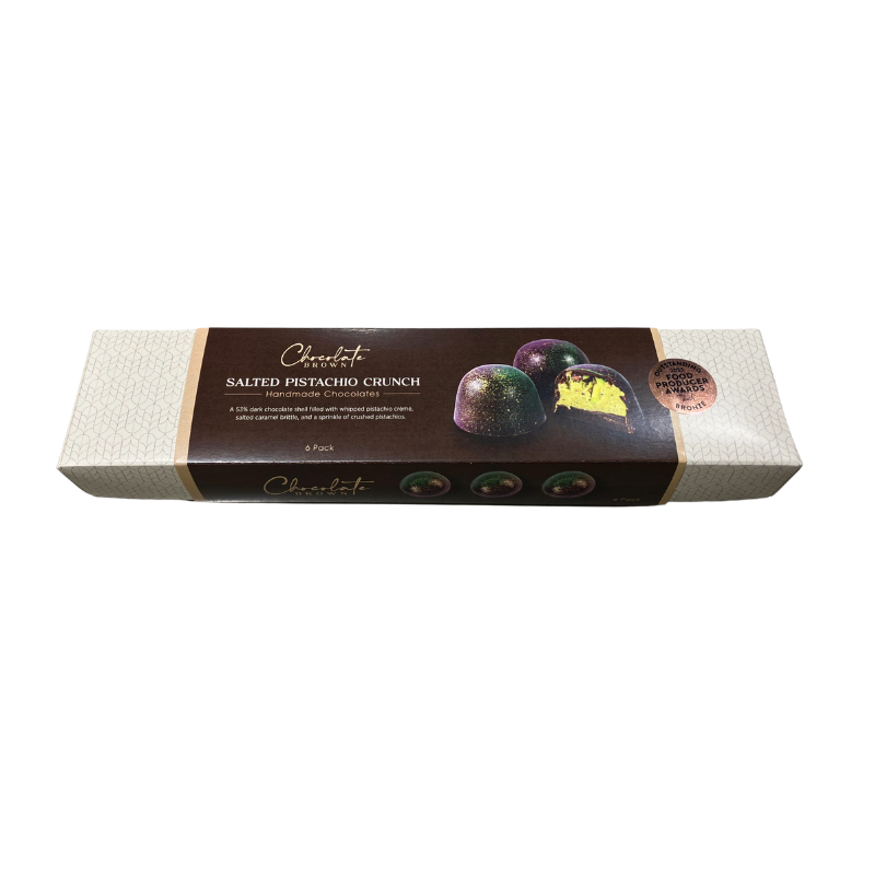 Chocolate Brown Salted Pistachio Crunch Chocolates | 6 Pack