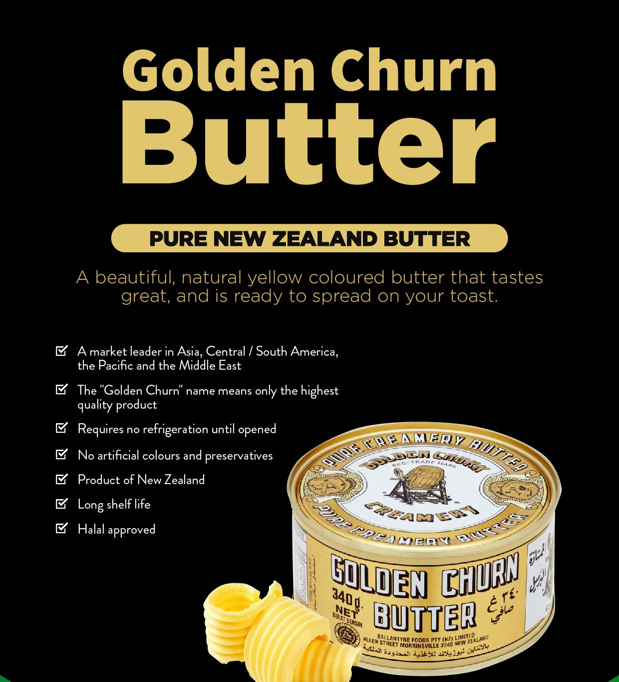 Golden Churn Canned Butter 340g - 3 Pack