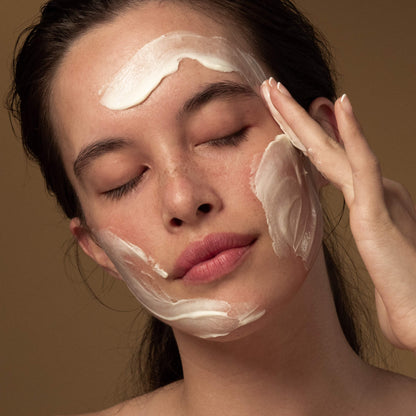 Antipodes Grace cleanser with a woman