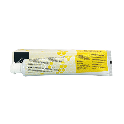 Avoca Propolis Toothpaste back of tube with white background