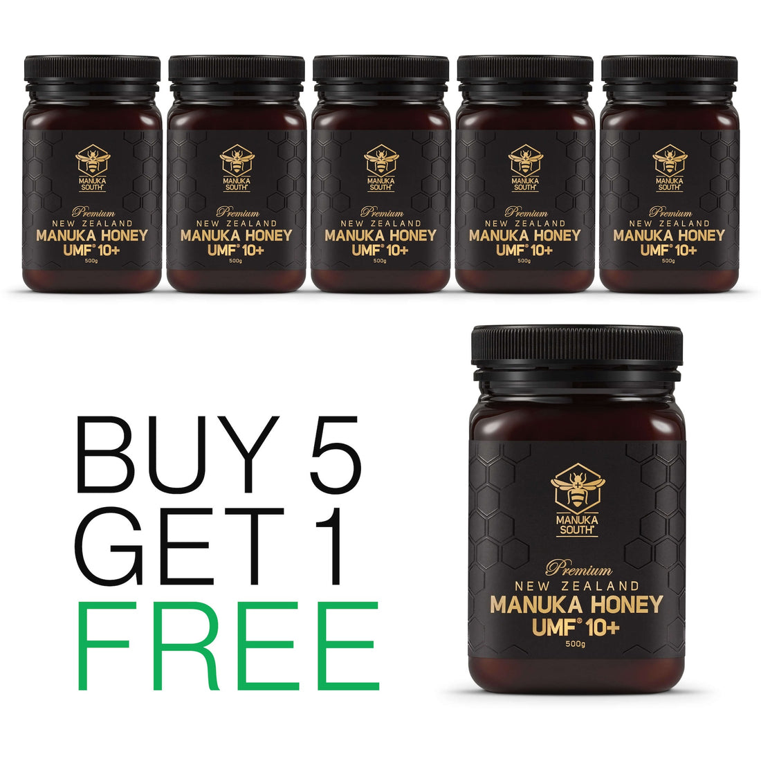 Buy 5 get 1 free - Manuka South Manuka Honey UMF10+ 500g