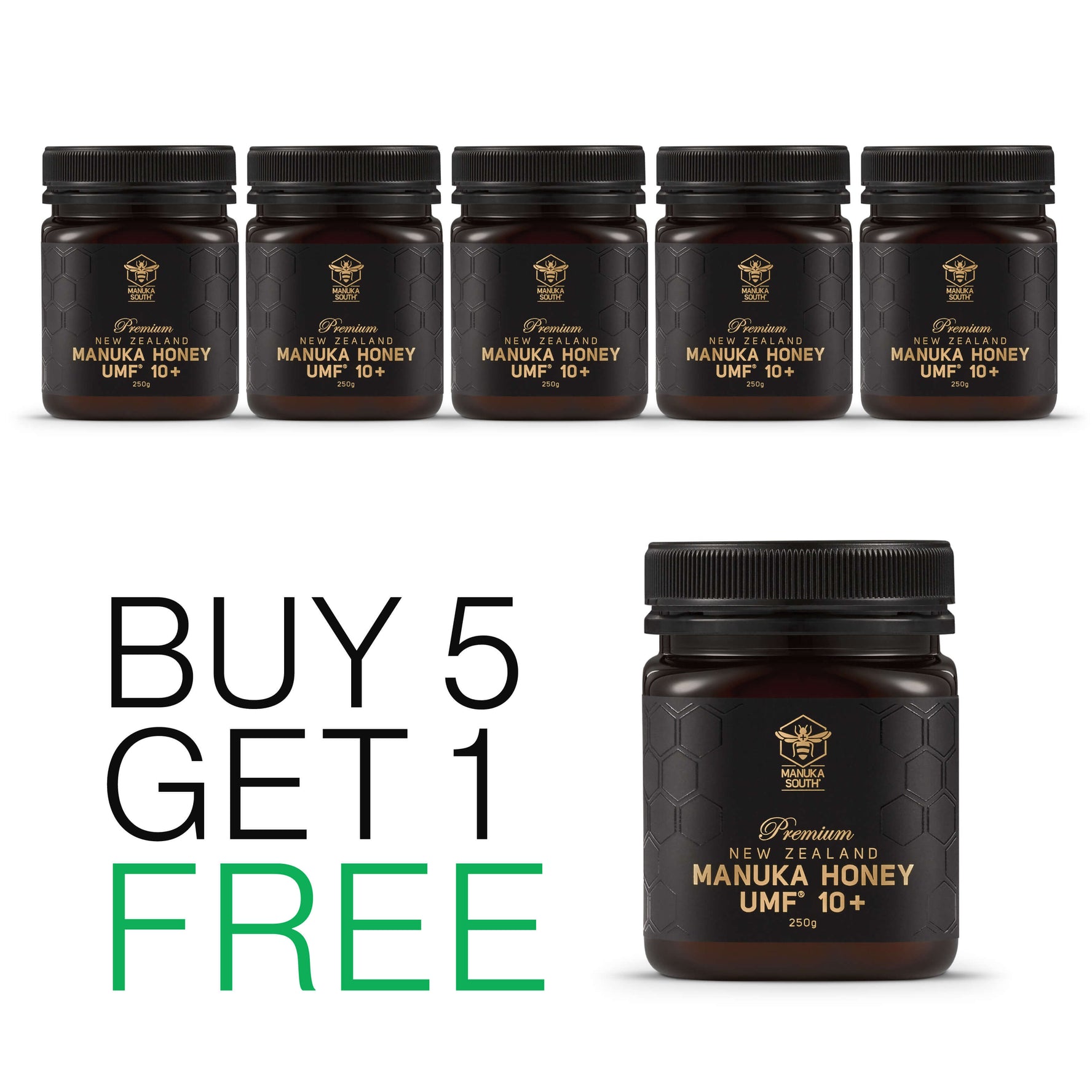 Buy 5 get 1 free - Manuka South Manuka Honey UMF10+ 250g