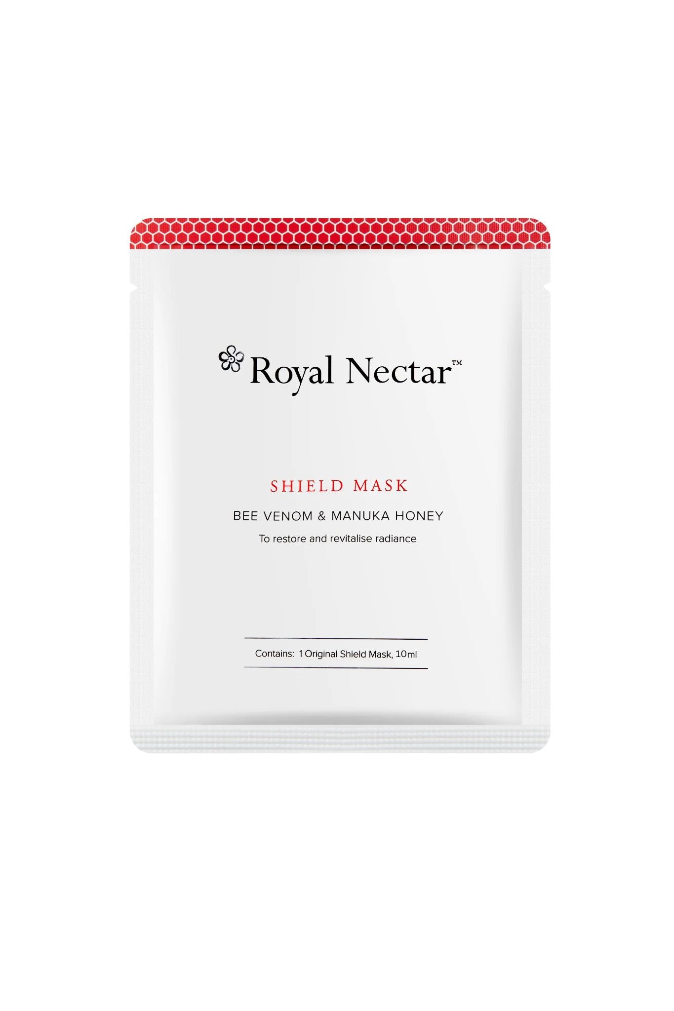 Royal Nectar Shield Mask packaging on a white background