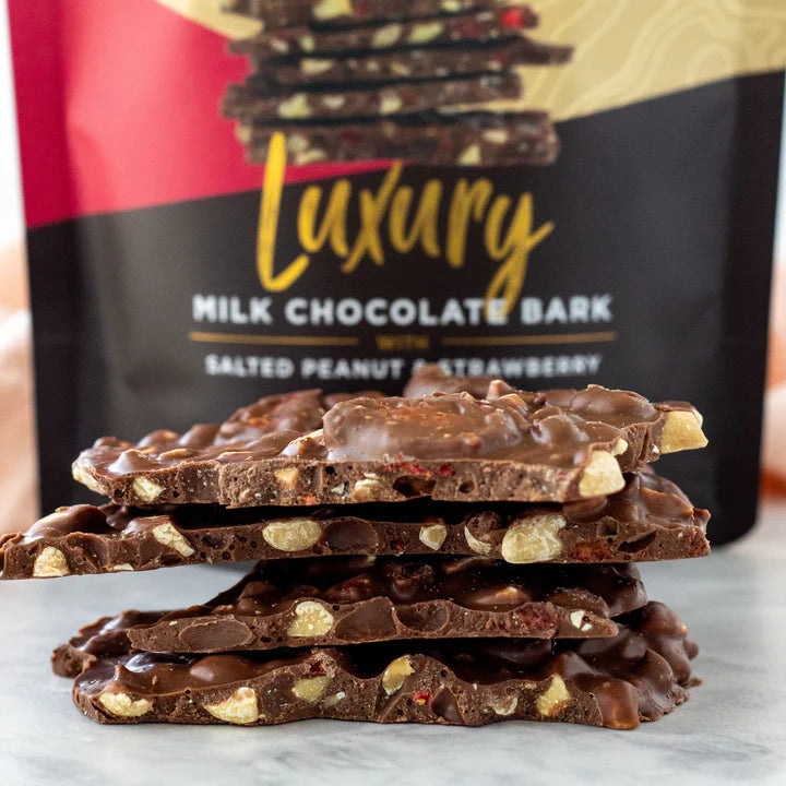 Milk Chocolate Bark- Salted Peanut & Strawberry