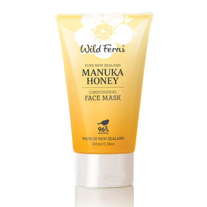 Wild Ferns Manuka Honey conditioning face mask tube on a white background