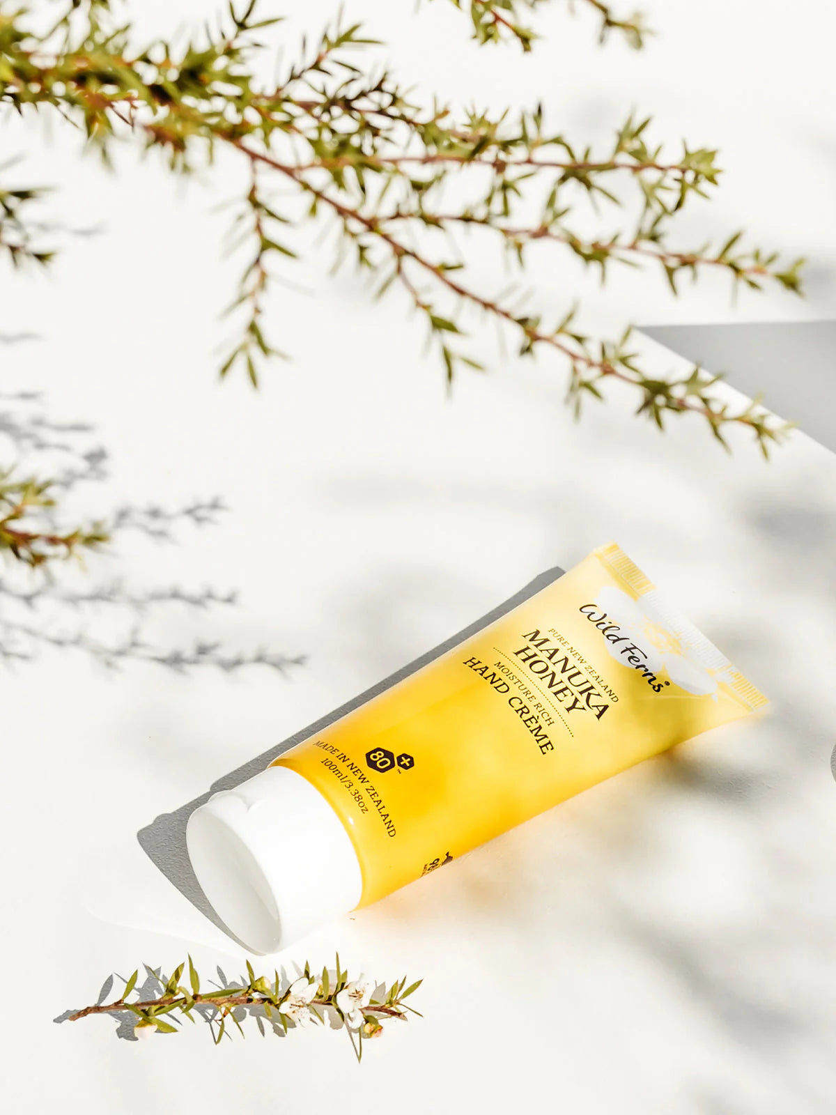 Wild Wern's manuka honey moisture rich hand cream on a whilte surface