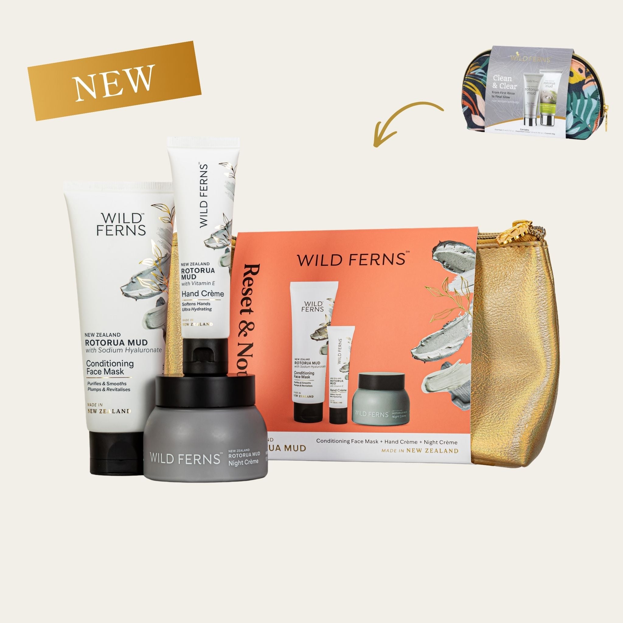 Rotorua Mud Cosmetic Bag Set - Reset & Nourish