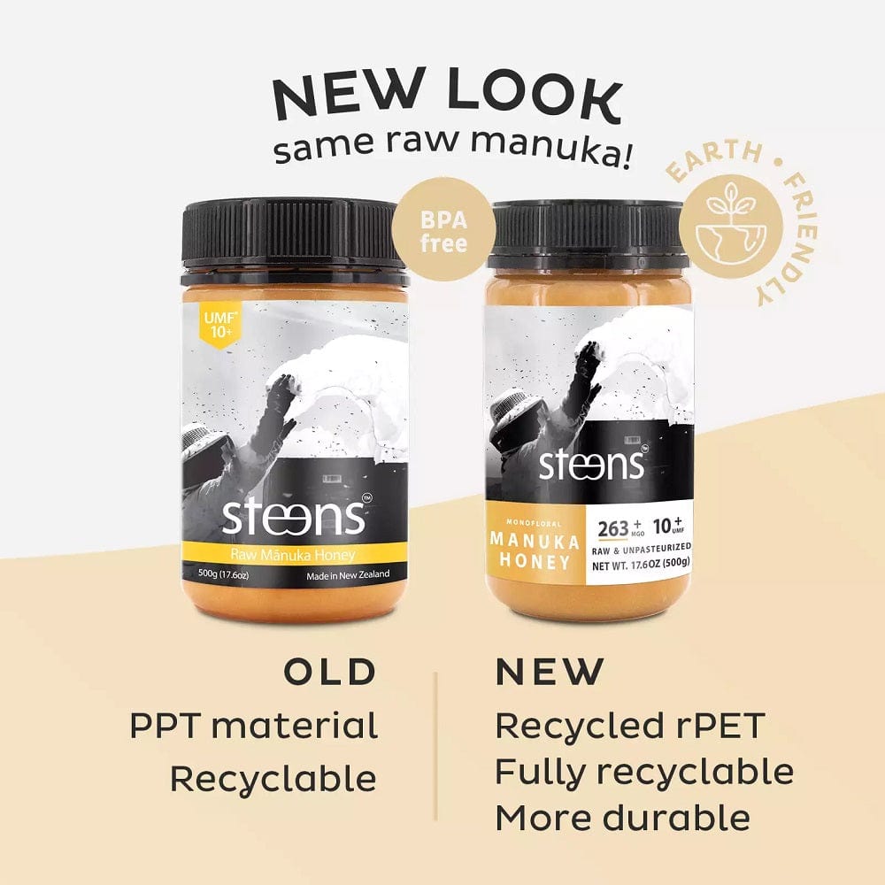 Steens Wellbeing Raw Manuka Honey UMF10+ 500g - Aotea Wellness