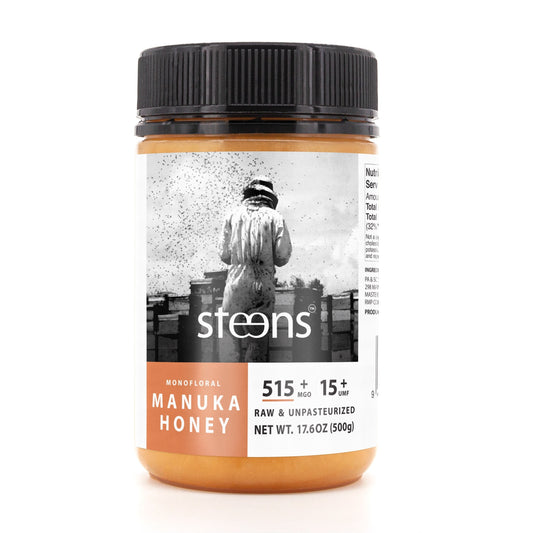 Steens Wellbeing Raw Manuka Honey UMF15+ 500g - Aotea Wellness