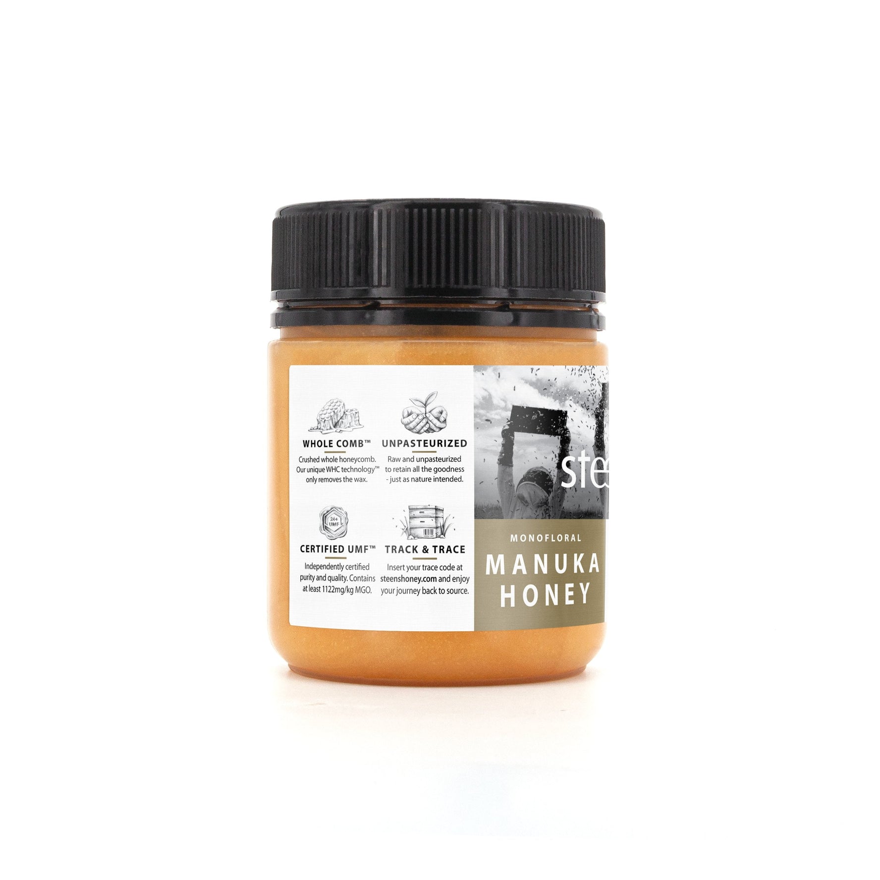 Steens Wellbeing Raw Manuka Honey UMF24+ 225g - Aotea Wellness