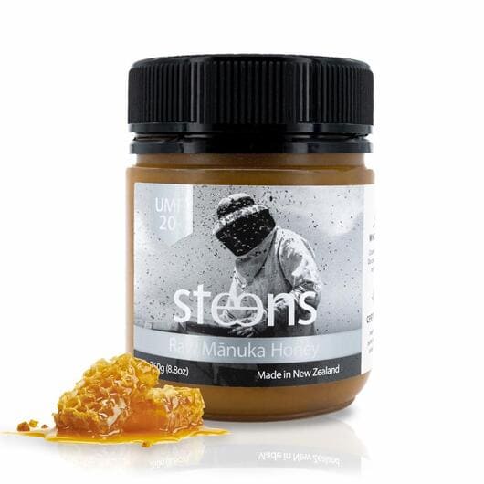 Steens Wellbeing Raw Manuka Honey UMF20+ 250g - father's day, Function: Immune Support, Ingredient: Manuka Honey, Manuka Ɵ�Ɵ?Ɵ¬ Š??Š?? Ɵ?Ɵ?Æ?® Ɵ�Ɵ�Ɵ?Ɵ? ƁîƁ­Ɓ¨ƁÏ, nz made, Price  $150-$500, stomach, Vendor  Steens, ƒ??Æ?ûƟ?Æ?œƟ¬ƟüÆ?§ (Steens) Ɵ?Ɵ?Æ?®Ɵ�Ɵ?Ɵ¬ UMF20+ 250g - Aotea Wellness