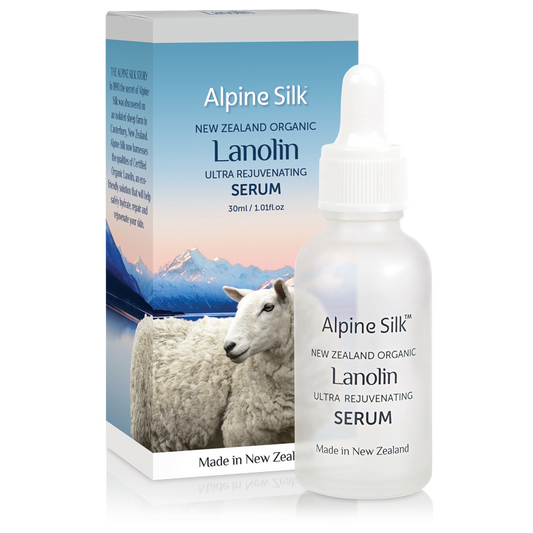 Alpine Silk Organic Lanolin Ultra Rejuvenating Serum 30ml - Function: Facial Serum, Ingredient: Aloe Vera, Ingredient: Lanolin, Ingredient: Vitamin E, nz made, Price  $7-$50, Vender: Alpine Silk, Vendor  Alpine Silk - Aotea Wellness