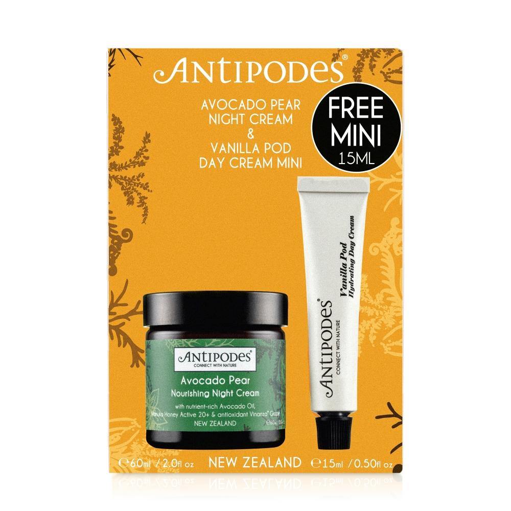 Antipodes Discovery Set Avocado Pear and Vanilla Pod mini - Function: Facial Creme, Ingredient: Avocado Oil, Ingredient: Manuka Honey, Ingredient: Rosehip Oil, nz made, Price  $50-$150, Vender: Antipodes, Vendor  Antipodes - Aotea Wellness