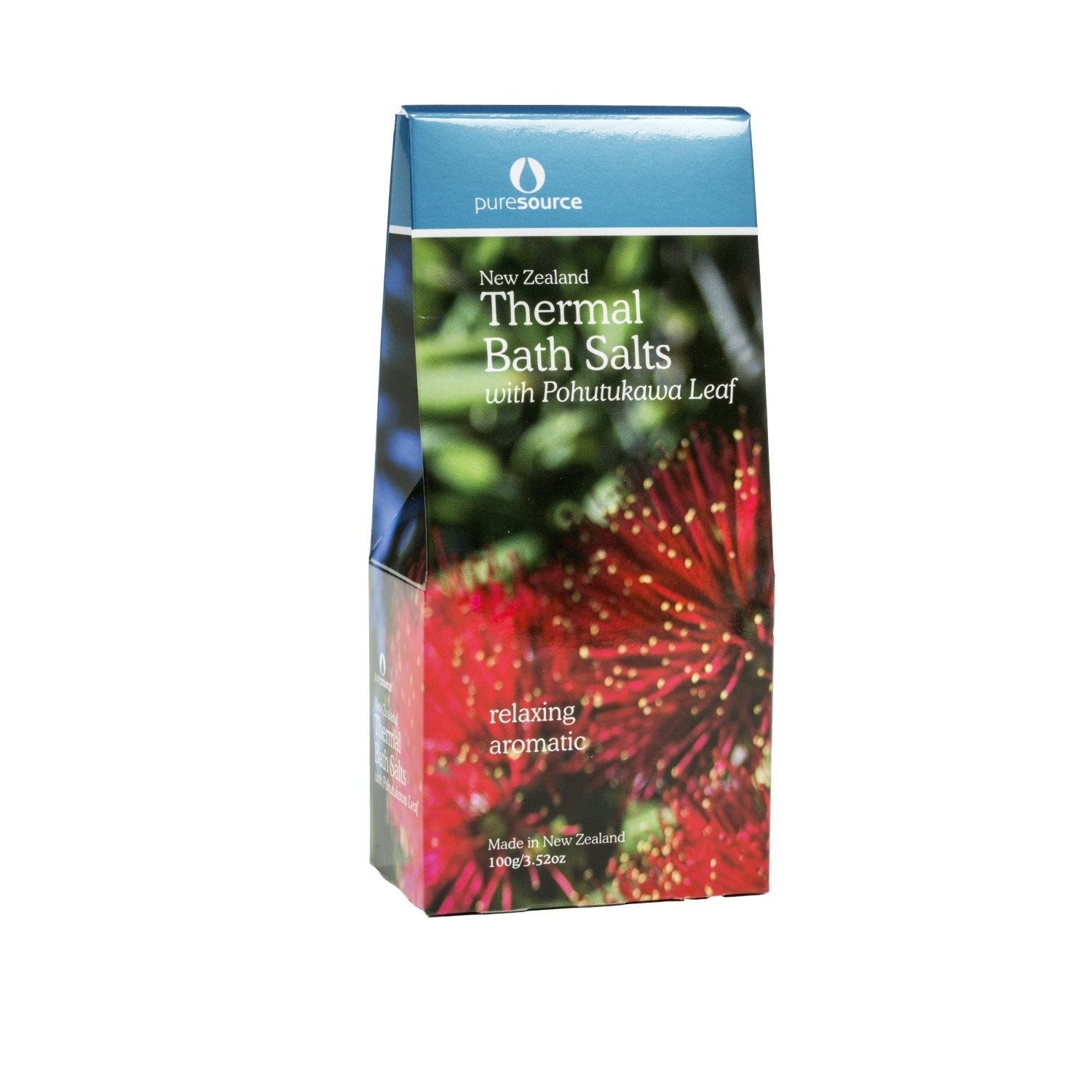 Puresource Thermal Bath Salts with Pohutukawa - (100g) - Function: Bath Salts, Ingredient: Pohutukawa, nz made, Price  $7-$50, Vendor  Puresource - Aotea Wellness