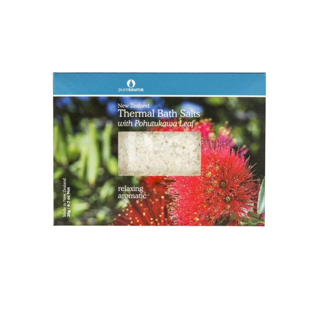 Puresource New Zealand Thermal Bath Salts with Pohutukawa 20g - Function: Bath Salts, Ingredient: Pohutukawa, nz made, Vendor  Puresource - Aotea Wellness