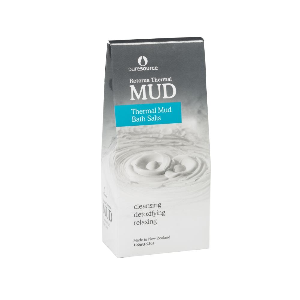 Puresource New Zealand Thermal Mud Bath Salts 100g - Function: Bath Salts, Ingredient: Rotorua Mud, nz made, Price  $7-$50, Vendor  Puresource - Aotea Wellness