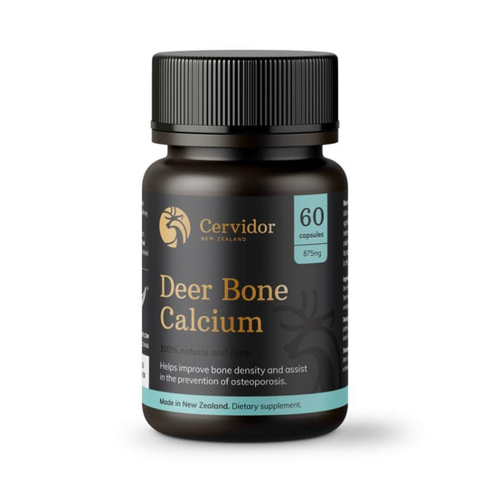 Cervidor Deer Bone Calcium 875mg 60 capsules - Ingredient: Deer Bone, new august 2020, nz made, Price  $7-$50, Vender: Cervidor, Vendor  Cervidor - Aotea Wellness