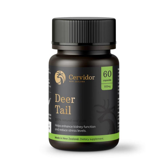 Cervidor Deer Tail 800mg 60 Capsules - Function: Stress, Ingredient: Deer Tail, kidney, new august 2020, nz made, Price  $50-$150, Vender: Cervidor, Vendor  Cervidor - Aotea Wellness
