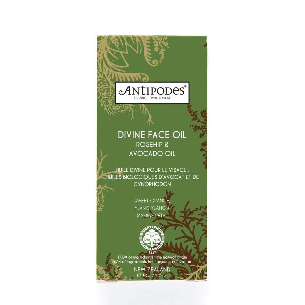 Antipodes Divine Face Oil Organic Rosehip & Avocado Oil 30ml - Function: Facial Oil, Ingredient: Avocado Oil, Ingredient: Rosehip Oil, nz made, Price  $7-$50, Vender: Antipodes, Vendor  Antipodes - Aotea Wellness