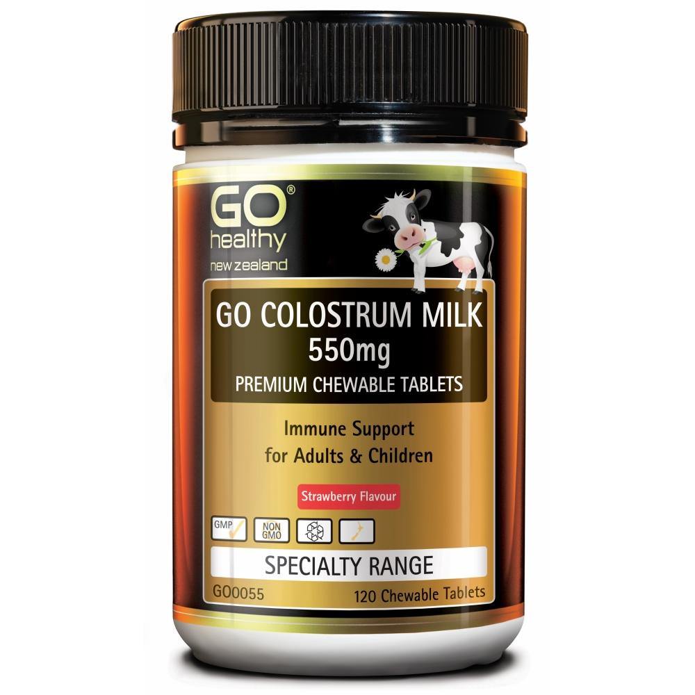 Buy 3 Get 1 Free - Go Healthy Go Colostrum Milk 550mg 120 Chewable tablets - Ingredient: Colostrum, nz made, Price  $150-$500, Specials, Vendor  Go Healthy - Aotea Wellness
