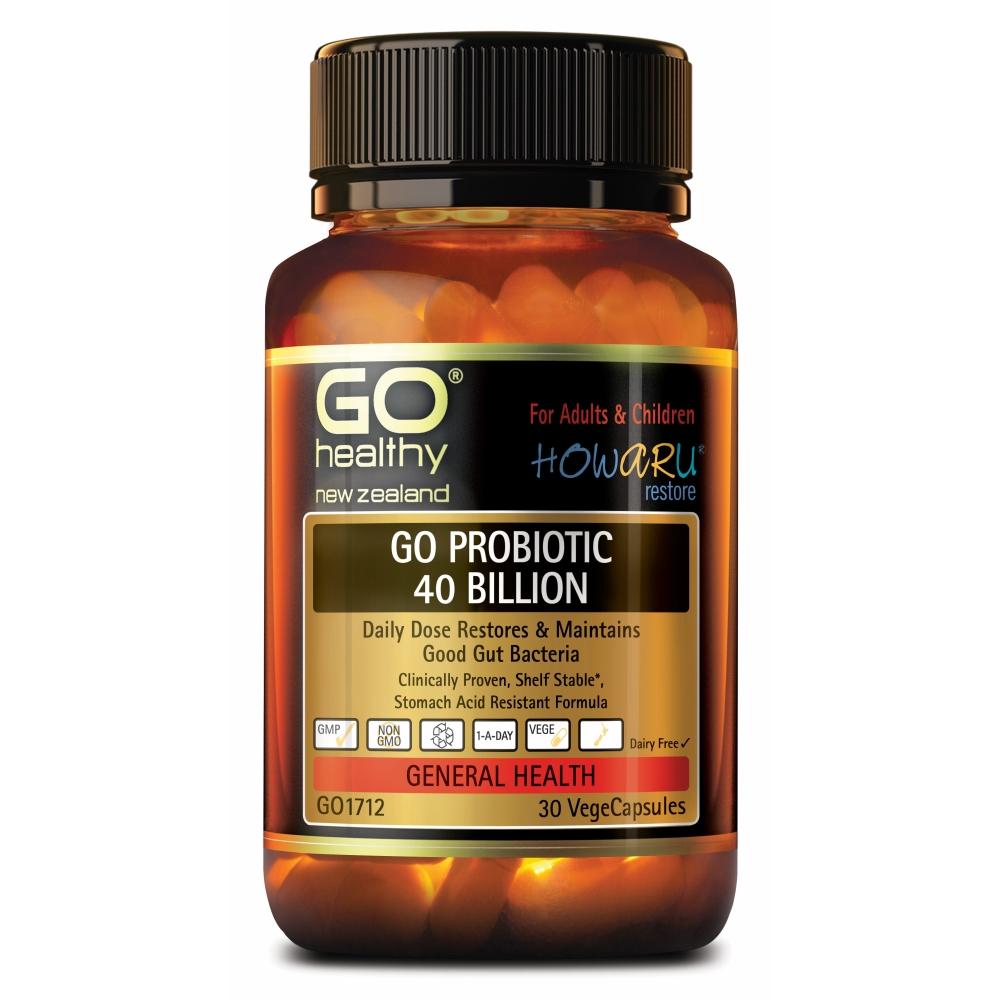 Go Healthy Go Probiotic 40 Billion-30 Vege Capsules - nz made, Price  $7-$50, Vendor  Go Healthy - Aotea Wellness