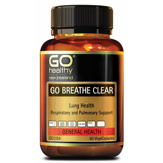 Go Healthy Breathe Clear 60 vege capsules - Function: Breathe Care, Function: Lung Health, nz made, Price  $7-$50, Vendor  Go Healthy - Aotea Wellness