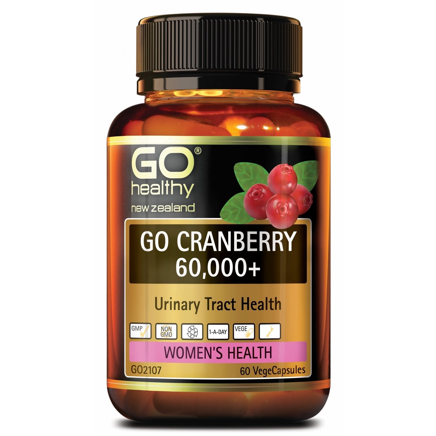 Go Healthy Cranberry 60,000+ 60 vege capsules - Ingredient: Cranberry, Ingredient: Olive Leaf, Ingredient: Vitamin C, Ingredient: Zinc Citrate, nz made, Price  $7-$50, Vendor  Go Healthy - Aotea Wellness