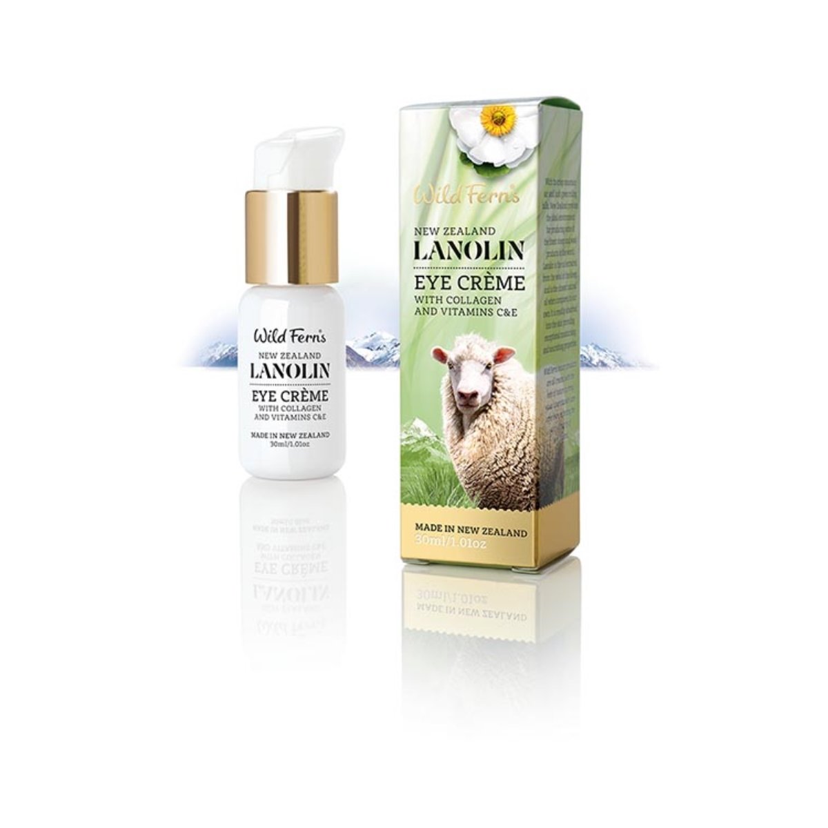 Wild Ferns Lanolin Eye Cream with Collagen and ViaminC&E(30ml) - eyes, Function: Eye Creme, Ingredient: Collagen, Ingredient: Lanolin, Ingredient: Vitamin C, Ingredient: Vitamin E - Aotea Wellness