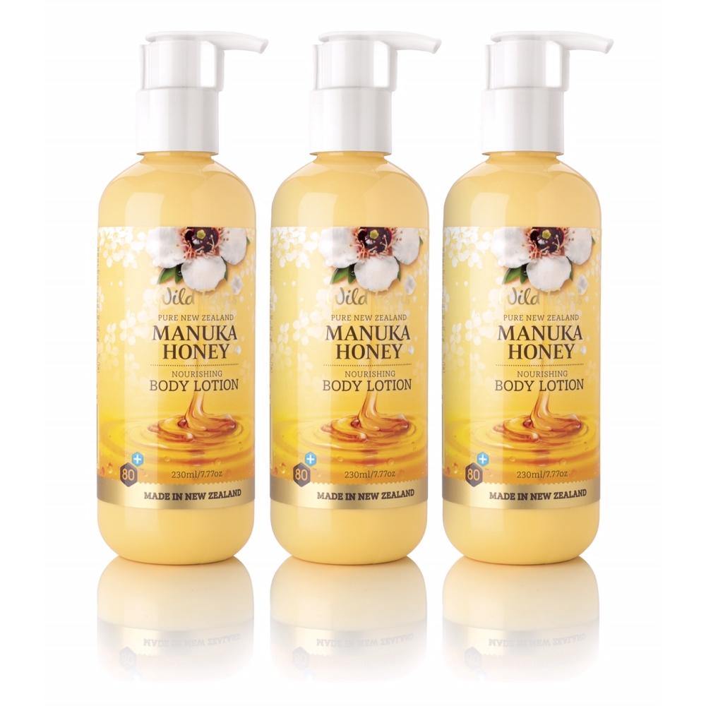 3 Pack - Wild Ferns Manuka Honey Nourishing Body Lotion (230ml) - 262593937592, beauty, Function: Body Lotion, Ingredient: Manuka Honey, Ingredient: Shea Butter, Ingredient: Vitamin E, Price  $7-$50, Vendor  Parrs/Wild Ferns, Vendor: Wild Ferns - Aotea Wellness