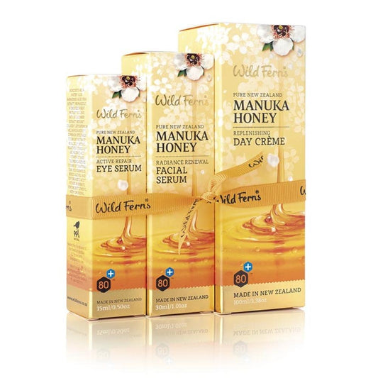 Wild Ferns Manuka Honey Facial Set - Function: Eye Serum, Function: Facial Serum, Ingredient: Manuka Honey, Ingredient: Vitamin E, new august 2020, Price  $7-$50, Vendor  Parrs/Wild Ferns, Vendor: Wild Ferns - Aotea Wellness