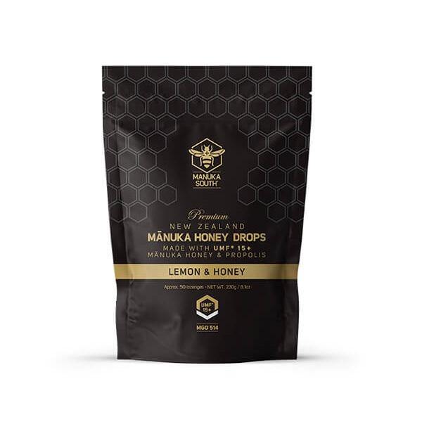 Manuka South Premium UMF Manuka Honey Drops ƒ?? Honey & Lemon 50 Lozenges - Function: Lozenges, Immune Support, nz made, Vendor  Manuka South - Aotea Wellness