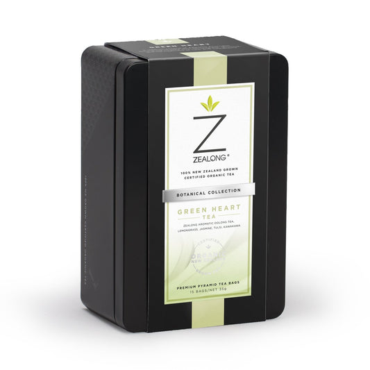 Zealong Botanicals Green Heart Blend Tin 35g / 15 Tea Bags - New Zealand Tea, nz made, Organic, Price  $7-$50, Vendor  Zealong Tea - Aotea Wellness