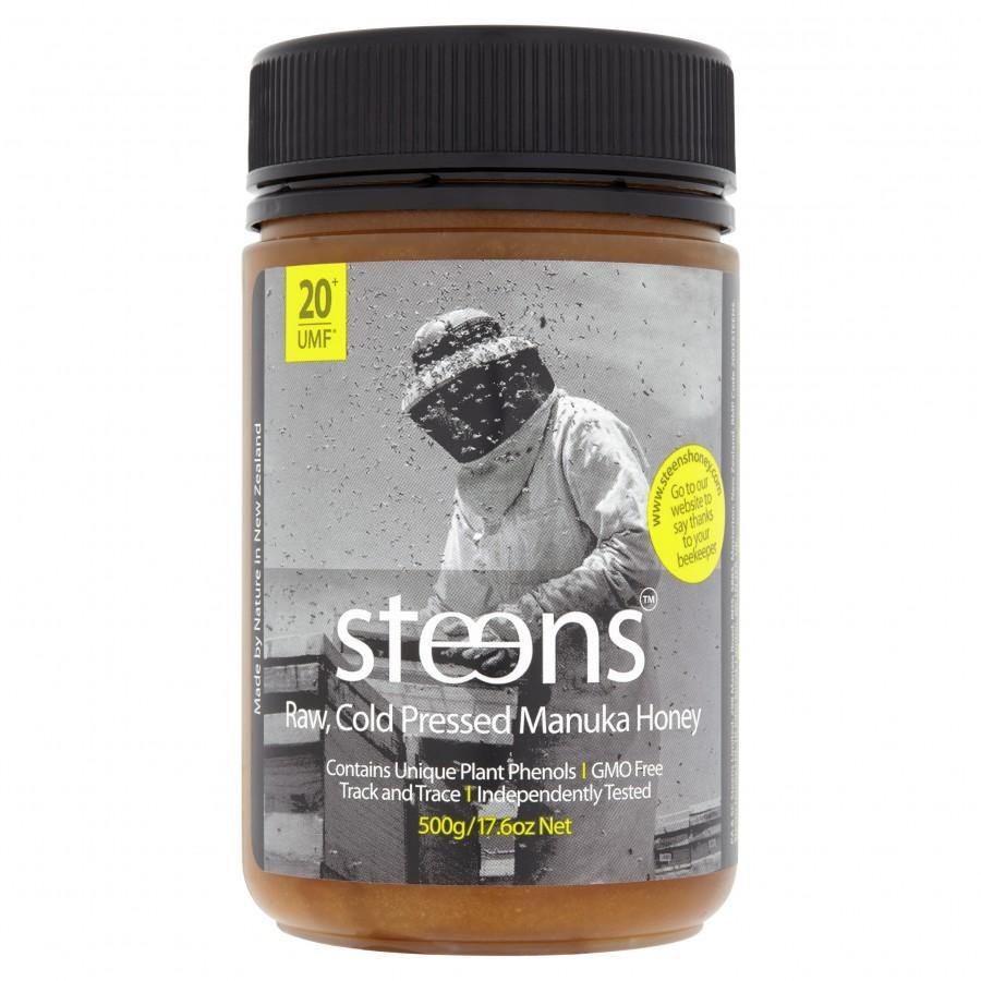 Steens Wellbeing Raw Manuka Honey UMF20+ 500g - bees, father's day, Function: Immune Support, Immune Support, Ingredient: Manuka Honey, Ingredients: Manuka, Ingredients: Manuka Honey, Manuka, Manuka Honey, Manuka Ɵ�Ɵ?Ɵ¬ Š??Š?? Ɵ?Ɵ?Æ?® Ɵ�Ɵ�Ɵ?Ɵ? ƁîƁ­Ɓ¨ƁÏ, nz made, Price  $150-$500, stomach, Vendor  Steens, ƒ??Æ?ûƟ?Æ?œƟ¬ƟüÆ?§ (Steens) Ɵ?Ɵ?Æ?®Ɵ�Ɵ?Ɵ¬ UMF20+ 500g - Aotea Wellness